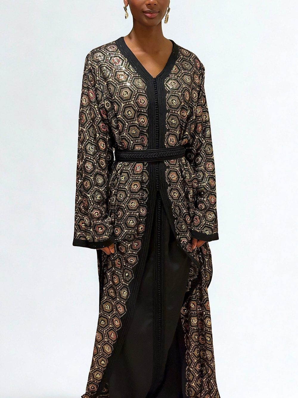 Caftan Layla noir et or